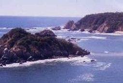 the mouth of the Copalita River Mexico